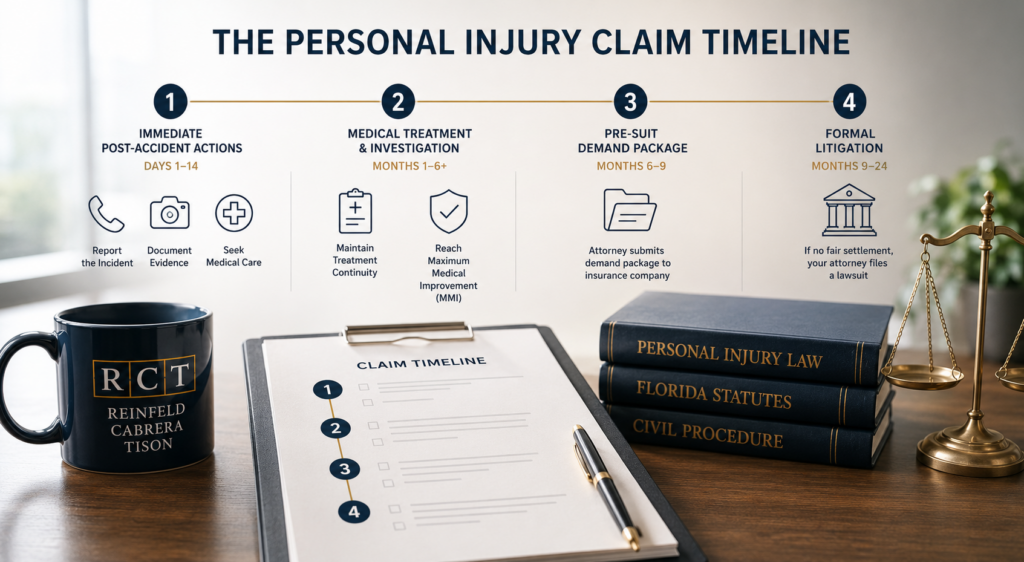 Personal injury claim timeline in Florida from accident to litigation