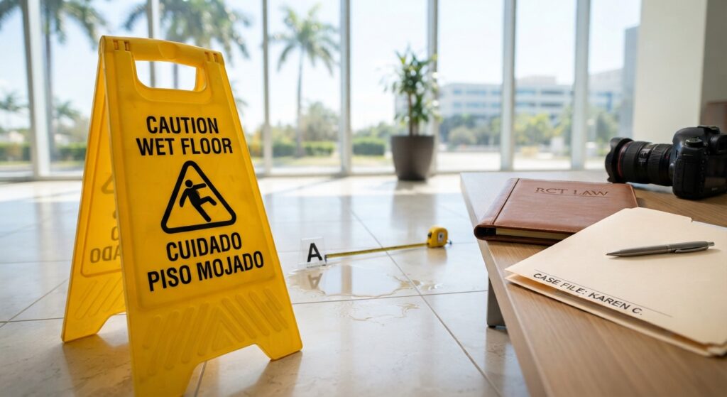 South Florida premises liability attorneys investigating commercial property negligence and slip-and-fall accident claims in Coral Springs and Fort Lauderdale.