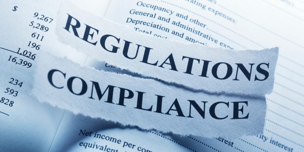 Financial and legal documents highlighting regulatory compliance requirements for businesses in Florida.