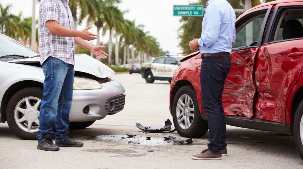 coral springs car accident attorney inspects a crash in broward county